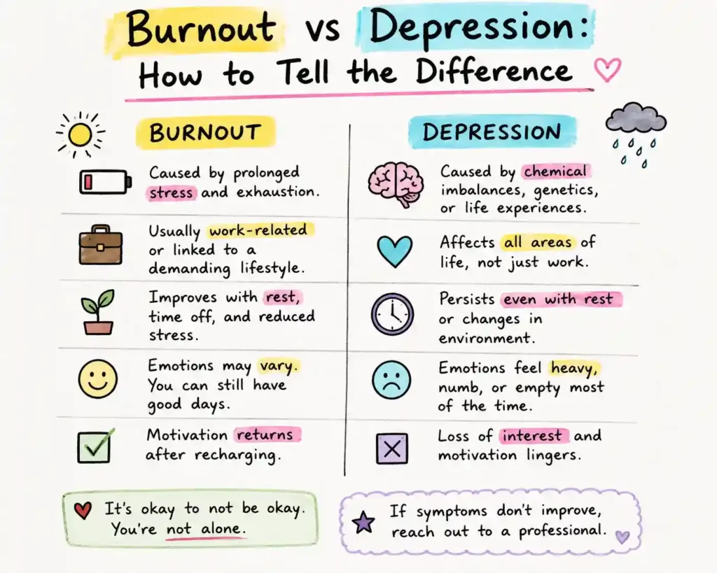 Burnout vs Depression