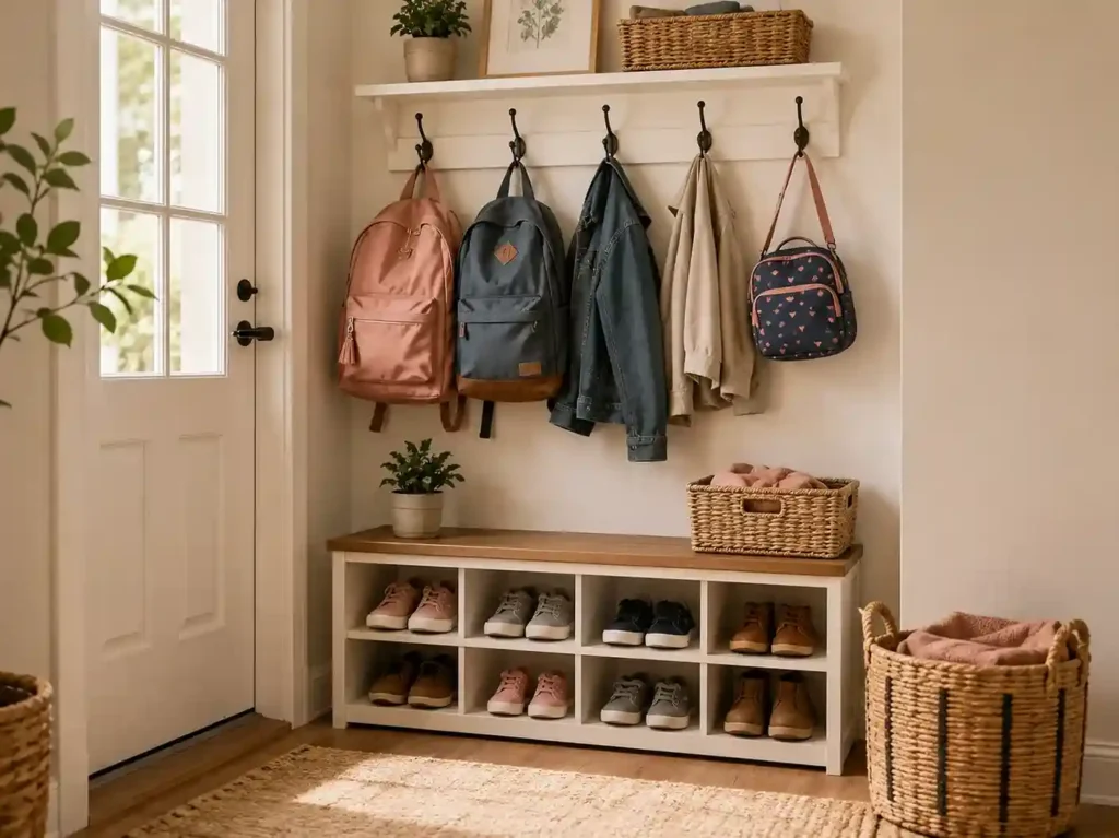 Create a Drop Zone for Backpacks, Shoes 