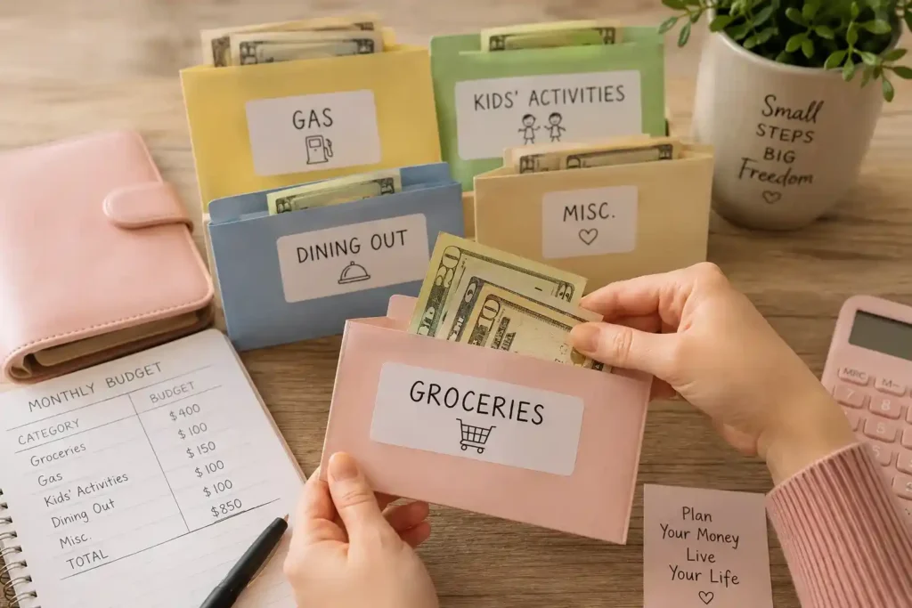 Cash envelope budgeting system