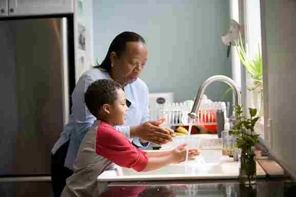 Life Skills for kids washing hands 
