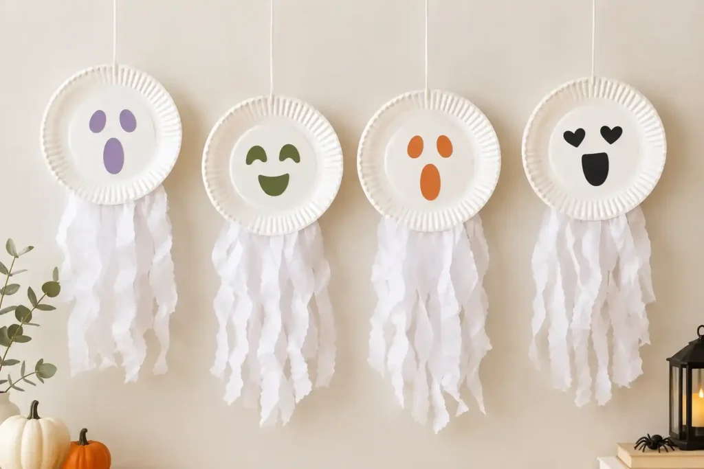 Paper Plate Ghosts